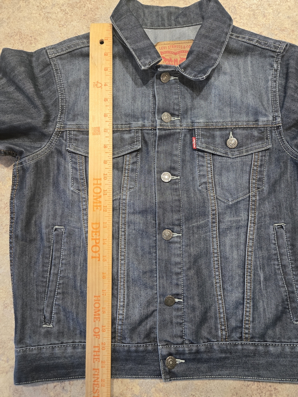 Levi's Youth Denim Jacket Size Large 12-13 Blue Trucker Button Front NWOT - Picture 7 of 8